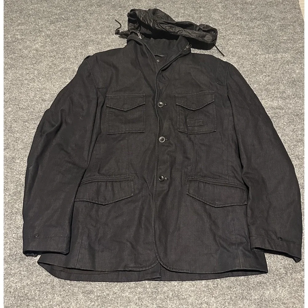 Armani Exchange Men's XL Denim Chore Barn Coat Black Or Deep Navy Blue ?